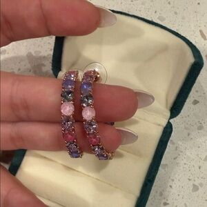 Jewel candy hoop earrings